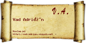 Vad Adrián névjegykártya